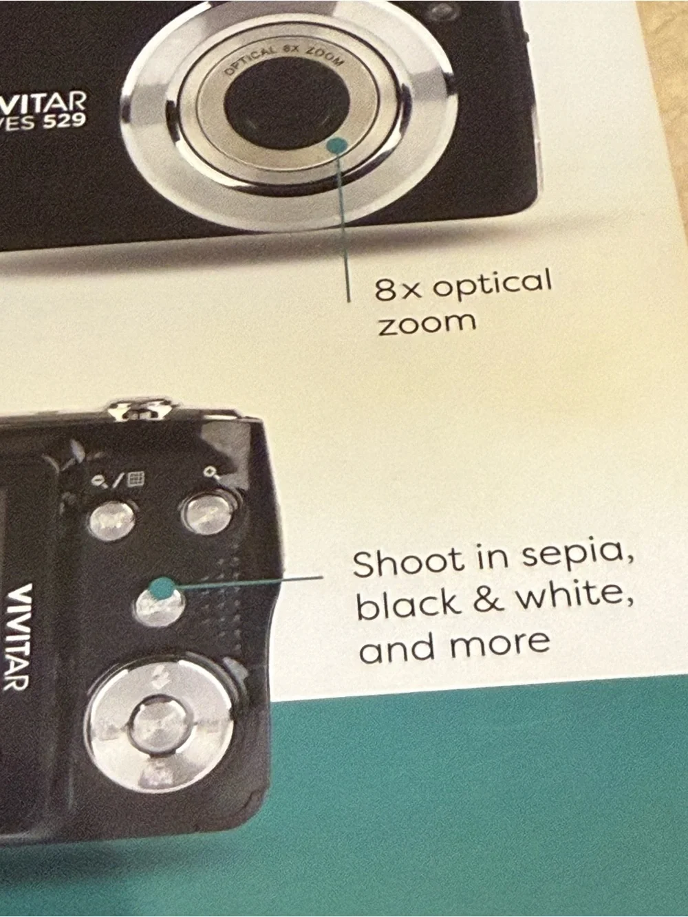 Vivitar VES529 Black Digital Camera with 8x Optical Zoom